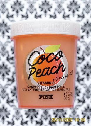 Скраб для тіла victoria's secret pink coco peach glow boosting body scrub1 фото