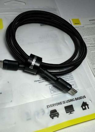 Кабель baseus type-c to type-c, 100w, швидке заряджання, 108 см. новий!