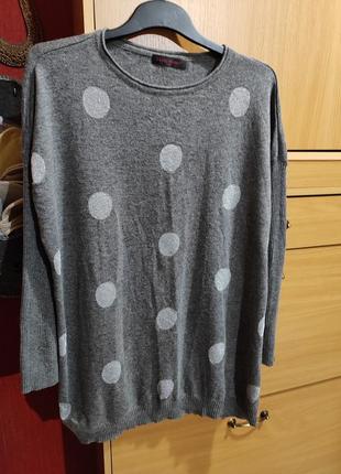 Брендовый светр трикотаж с горохами