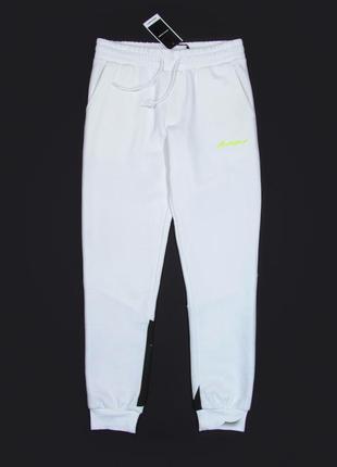 Теплые белые спортивные штаны, с начёсом, на флисе jack & jones осень/зима2 фото