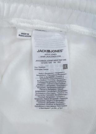 Теплые белые спортивные штаны, с начёсом, на флисе jack & jones осень/зима8 фото