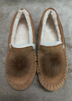 Тапочки домашние осень-зима замш овчина жен.39р.ugg австрии8 фото