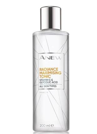 Тоник для лица «максимальное сияние», 200 мл. avon anew