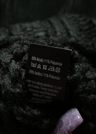 Изумрудный свитер крупной вязки косами3 фото