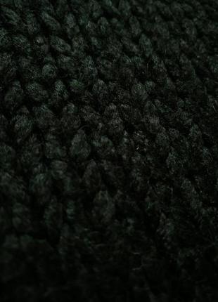 Изумрудный свитер крупной вязки косами5 фото