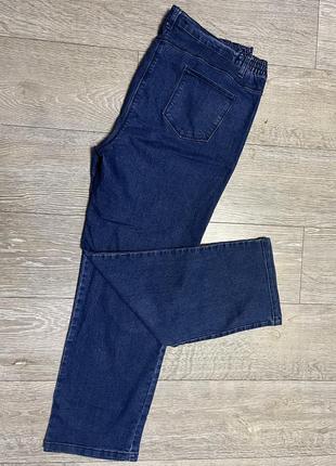 🏺синие прямые джинсы на резинке большого размера straight leg 18/3xl4 фото