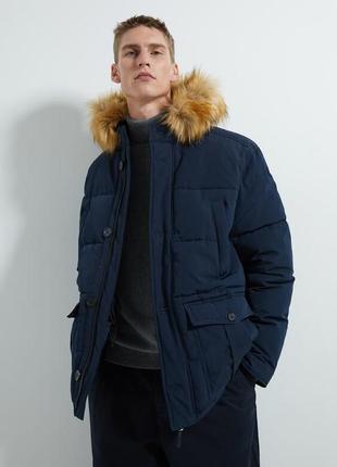 Мужская зимняя пуховая куртка парка zara xs-s