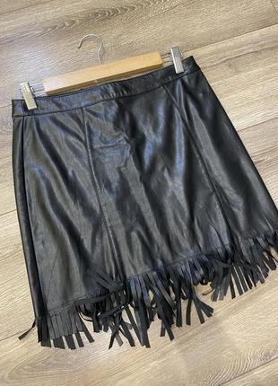Кожаная юбочка h&m