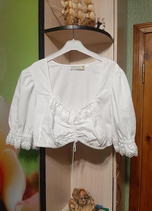 Вінтажна баварська блуза кроп топ
