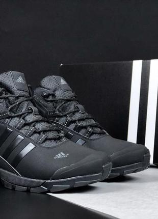 Черевики чоловічі зимові шкіряні adidas climaproof чорні на хутрі / чоловічі зимові кросівки adidas climaproof5 фото