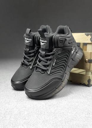 Женские кроссовки reebok zig kinetica высокие черные с белым снижка sale &lt;unk&gt; smb5 фото