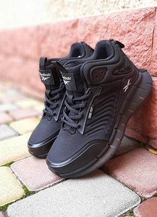 Женские кроссовки reebok zig kinetica высокие черные с белым снижка sale &lt;unk&gt; smb1 фото