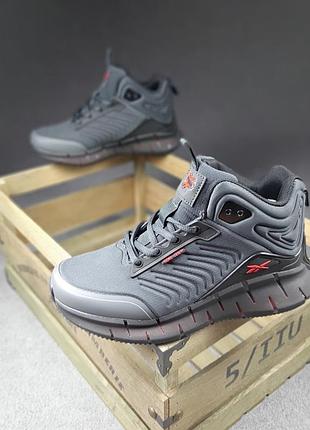 Женские кроссовки One reebok zig kinetica высокие серые с красным скидкостью sale <unk> smb2 фото