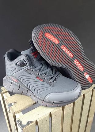 Женские кроссовки One reebok zig kinetica высокие серые с красным скидкостью sale <unk> smb5 фото