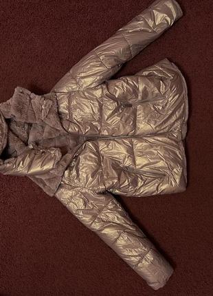 Двухсторонний шубка- куртка. размер s-m3 фото