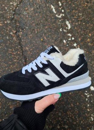 Кросівки new balance 574 black white топ2 фото