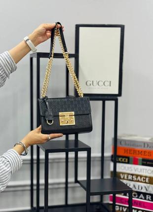 Сумка черная женская Poloshirt gucci сумочка маленькая гуччи клач кросс-боди
