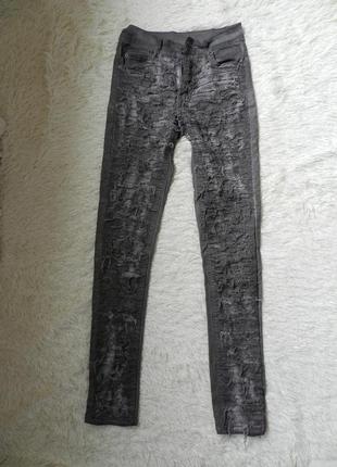 Круті джинси хакі з ефектом рванки8 фото