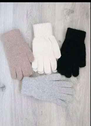 Рукавички рукавиці жіночі 100% ангора. є кольори.