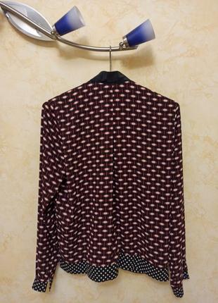 Красивая шелковистая блузка с геометричным рисунком zara5 фото