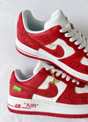 Кроссовки louis vuitton x nike air force 1 low red6 фото