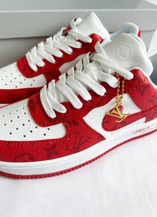 Кроссовки louis vuitton x nike air force 1 low red4 фото