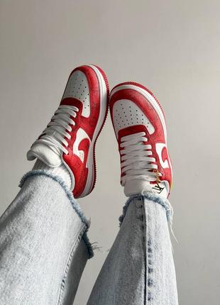 Кроссовки louis vuitton x nike air force 1 low red9 фото