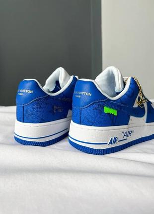 Кроссовки louis vuitton x nike air force 1 low blue7 фото