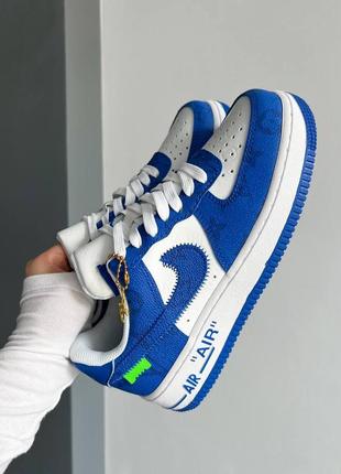 Кроссовки louis vuitton x nike air force 1 low blue5 фото