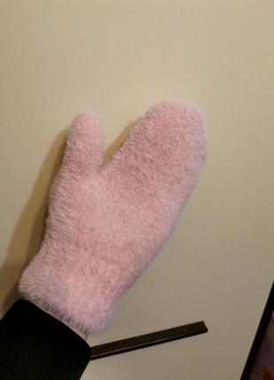 Розпродаж ❗білі рукавички пухнасті3 фото