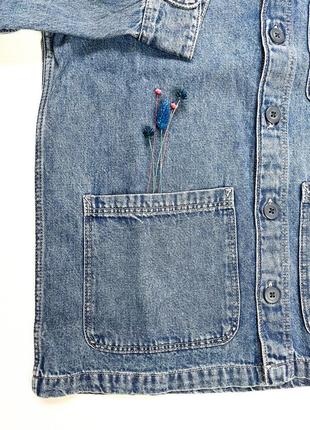 Детская джинсовая куртка-рубашка h&amp;m на мальчика4 фото