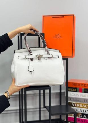 Сумка стильная белая женская hermes гермес  биркин 𝟑𝟓 сумка1 фото