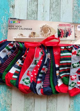 Адвент-календар бавовняні новорічні шкарпетки pepperts1 фото