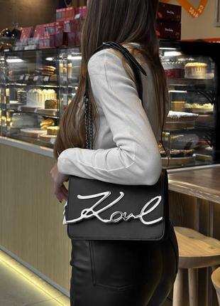 Женская сумка клатч через плечо кроссбоди с цепочкой karl lagerfeld