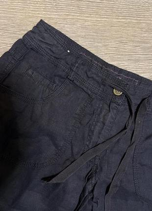 🌠синие льняные брюки брюки из льна m&amp;co 8/s3 фото
