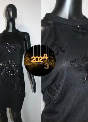 Новий рік 2024! вечірня сукня boohoo в паєтках сітка китиці торочки плаття з пайетками4 фото