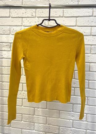 Жовтий светр в рубчик «h&amp;m»2 фото
