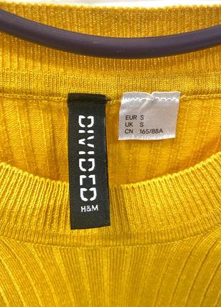 Жовтий светр в рубчик «h&amp;m»5 фото