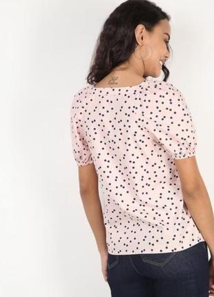 Стильна пудрова блуза в горошок marks &amp; spencer2 фото