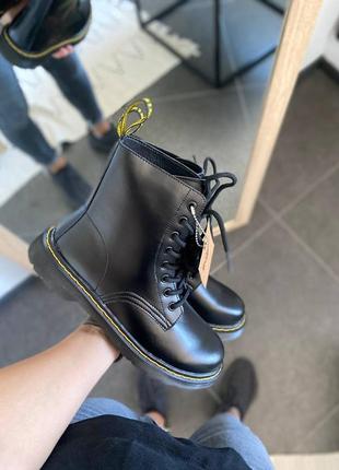 Ботинки dr. martens 1460 black (хутро)1 фото