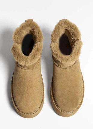 Натуральные шкильяные угги на мехах oysho original spain ugg гг.35-415 фото