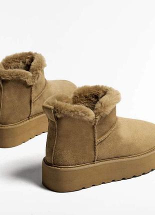 Натуральные шкильяные угги на мехах oysho original spain ugg гг.35-413 фото