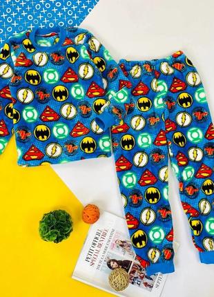 Махрова піжама для діток супергерої