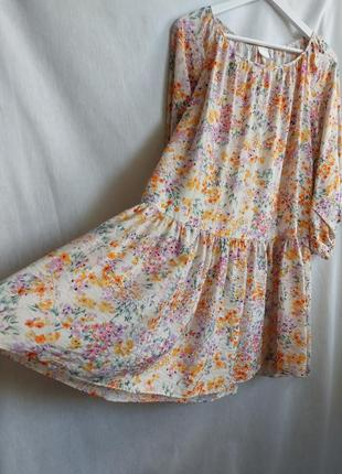 Цветочное платье h&amp;m, вискоза, s-м5 фото