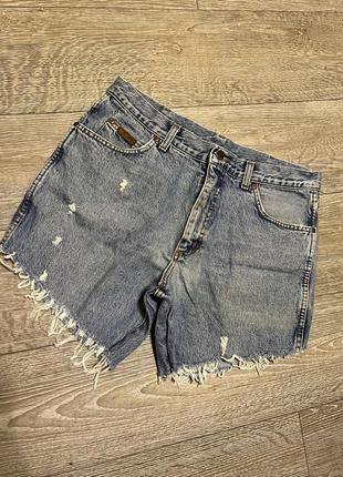 🪢 джинсовые шорты мом на высокой талии wrangler 44/xxl1 фото