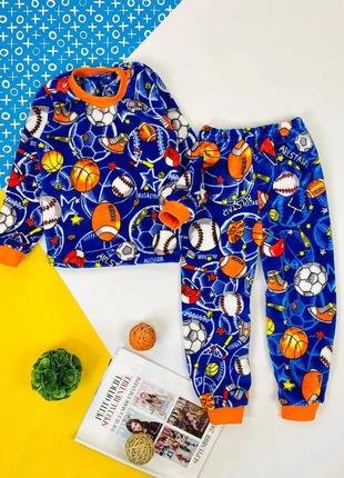 Махрова піжама для діток з мячиками1 фото
