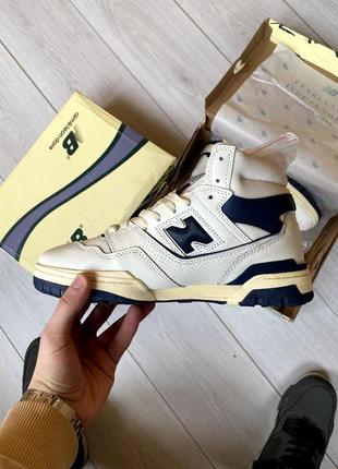 New balance 650 mid white&amp;blue хутро