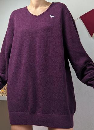 Джемпер кофта шерсть мериноса merino wool винтажная свитер длинный большой1 фото