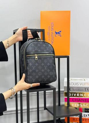 Рюкзак стильный черный женский мужской louis vuitton луи витон унисекс