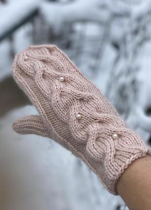 Митенки вязаные рукавички женские ручная работа розпродаж рукавички без пальців